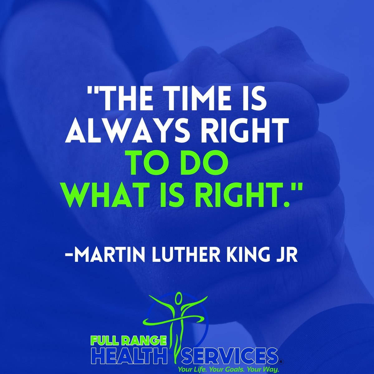 FullRangeHealth's tweet image. This Martin Luther King Jr quote is simple but powerful!  Sometimes striving for what is right isn’t the straightest path, but the challenge shouldn’t deter us!

#martinlutherkingjr #mlkday #yourlifeyourgoalsyourway #homehealth #outpatient #housecalls #chescopa #delcopa #montcopa