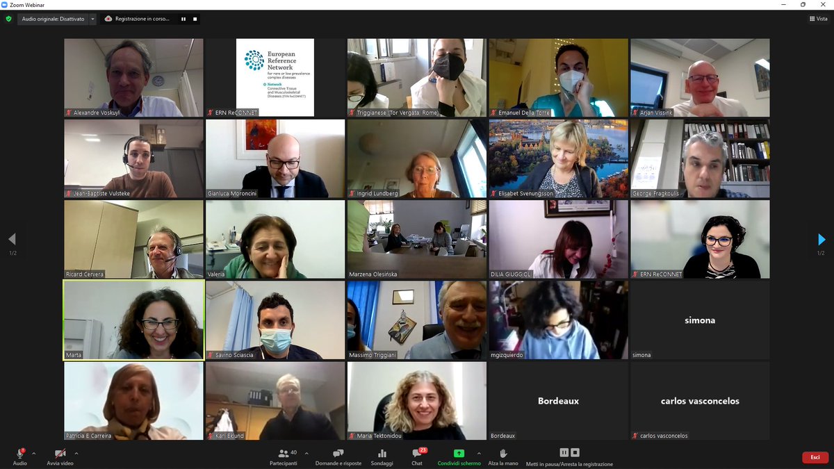 Welcome webinar to the new members of ERN ReCONNET just started! In 2017 we chose to be one in many things. In 2022 we will be even stronger. And the journey is still at the beginning. #ShareCareCure #ERNeu #EuropeanReferenceNetworks