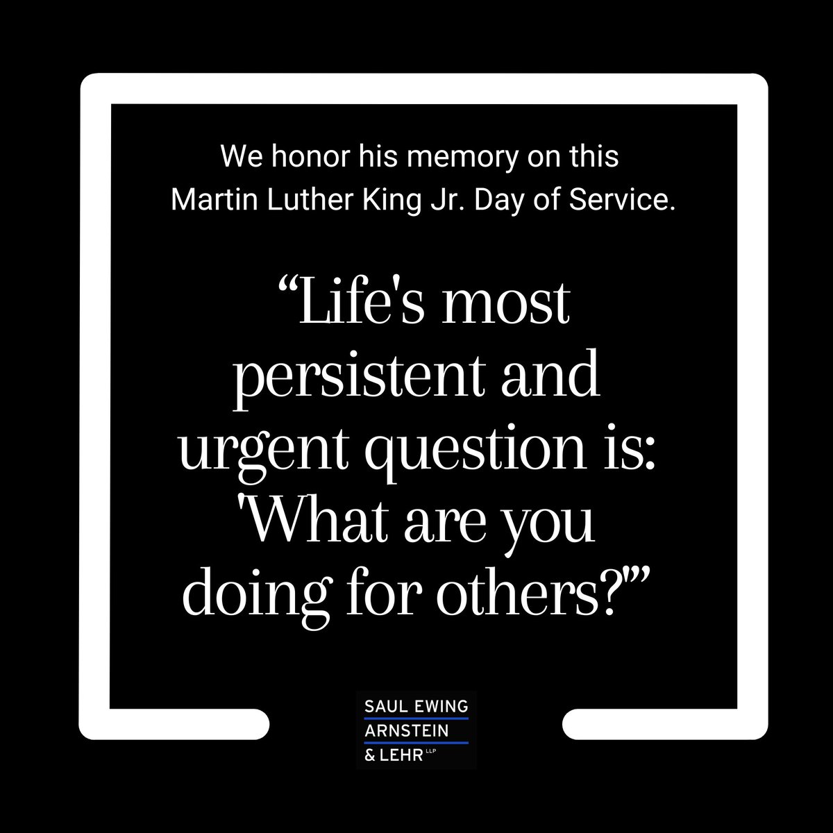SaulEwing's tweet photo. We honor his memory on this Martin Luther King Jr. Day of Service. https://t.co/95Z4UZtt7c