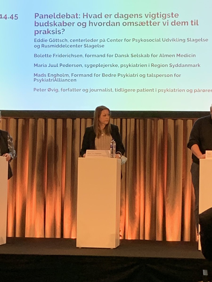 crjosefsen's tweet photo. Det siger Maria! Specialuddannet sygeplejerske i psykiatri. Bedre tilbud til patienter efter endt behandling i sengepsykiatrien via stafetmetoden @SSTSundhed #sundpol #tiårsplan #psykiatri #dkpol #ECT #sammenhæng https://t.co/cwHddVgEIZ
