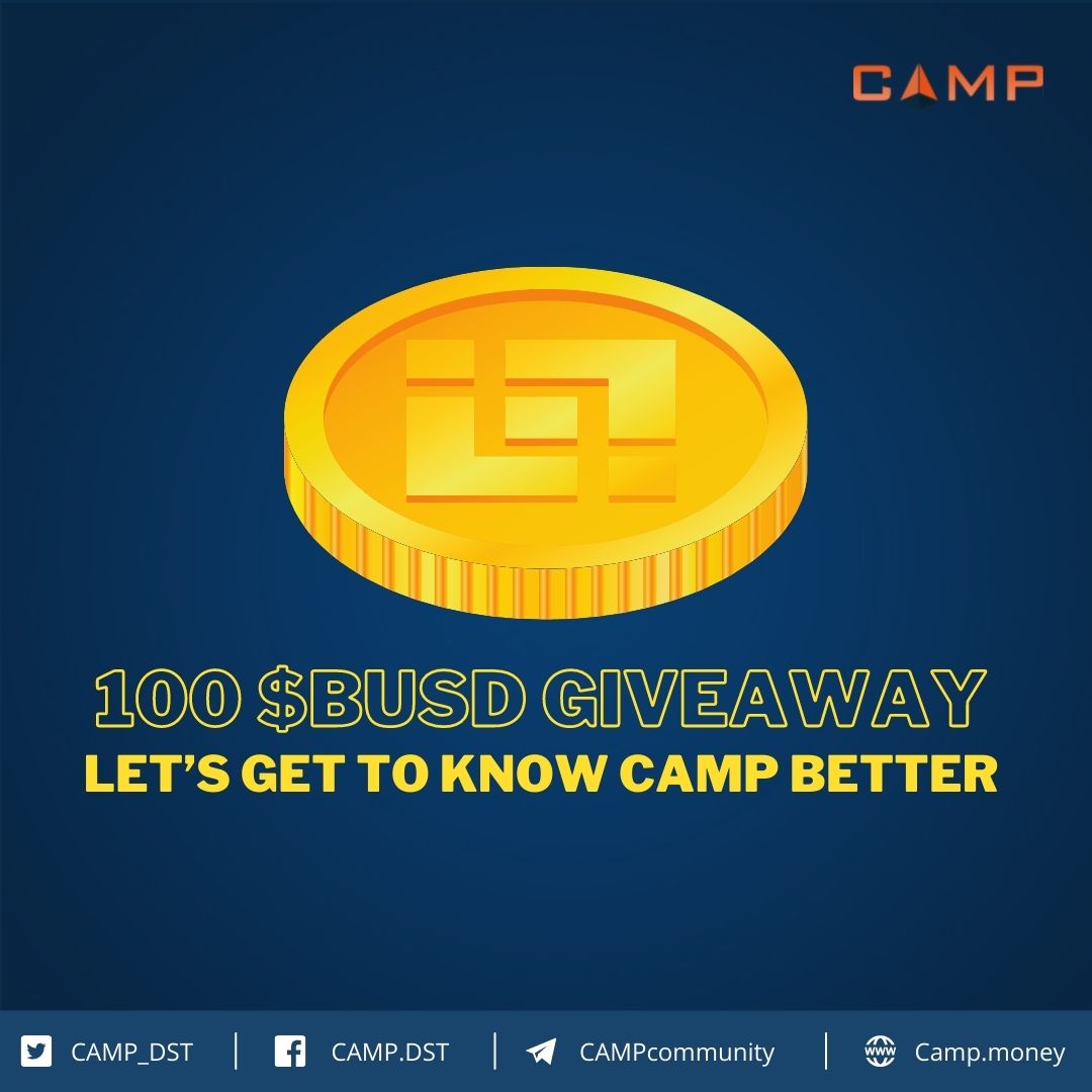 CAMP_DST's tweet photo. CAMP QUIZ#2
100 $BUSD GIVEAWAY!

We bring you a little game! Let’s join and get to know us better!

✔️Retweet this post and tag 3 friends
✔️Complete the quiz at https://t.co/pXSVoFaP3f
✔️Duration: JAN 17–20
✔️One winner will be randomly chosen
✔️Winner announce on 22 JAN https://t.co/s97ihBIvrm