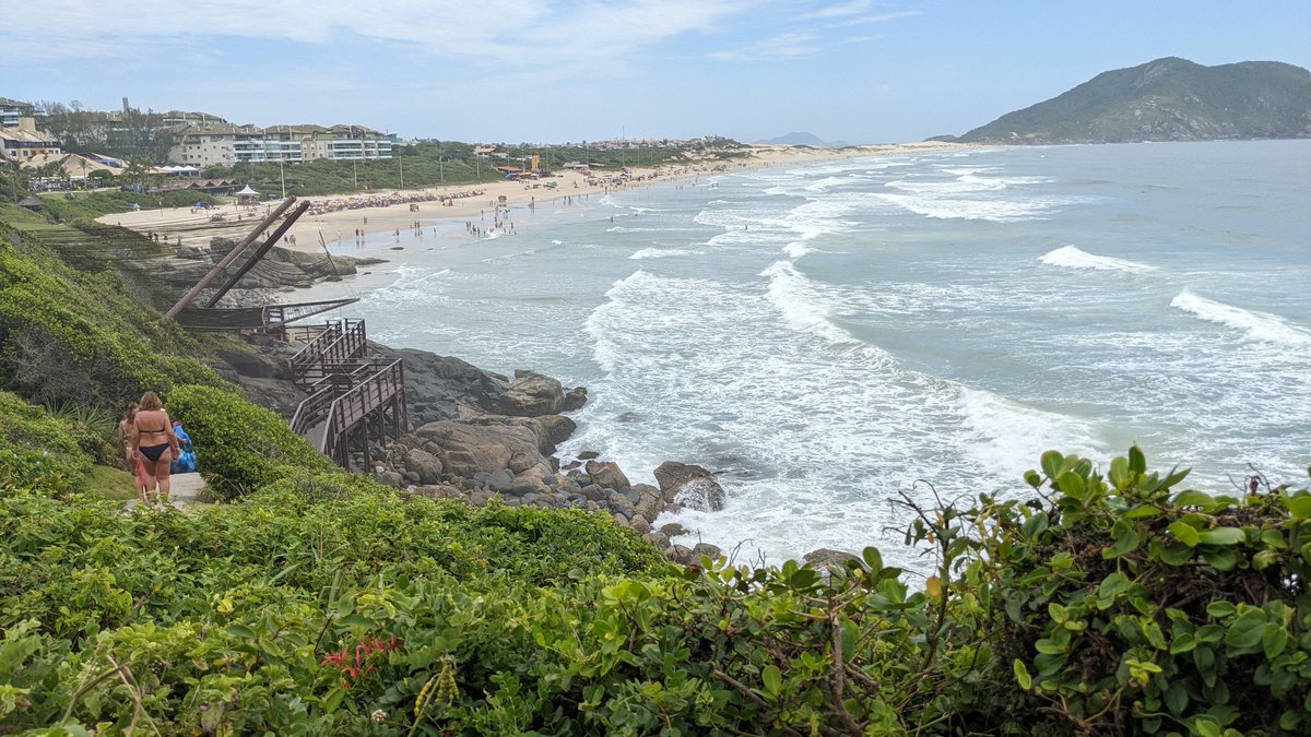 CoastalConnComm's tweet photo. Doing our citizen science for the day #CoastSnapSC at beautiful Santinho Beach in Brazil with @aarooijen. Missing this view @DocHarleyMD? https://t.co/5rwYfYUYYO