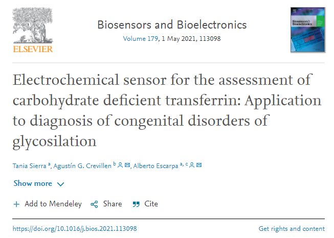 A new sensor for diagnosis of congenital disorders of glycosylation is proposed in this article: doi.org/10.1016/j.bios… #glycosylation #raredisease #congenitaldisorders