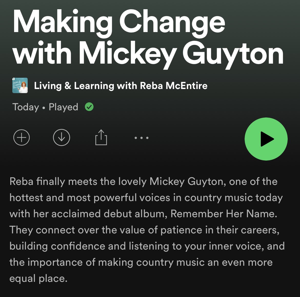 JGTR81's tweet image. Y’all check out @Reba’s latest podcast where she talks with the amazing @MickeyGuyton!  Talk about a woman who has busted her ass to get where she is today!  #RememberHerName #Reba