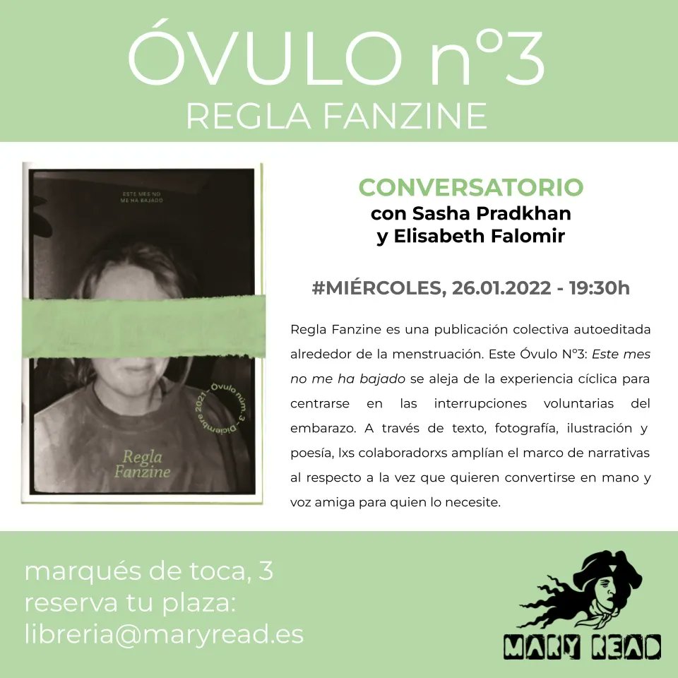reglafanzine's tweet photo. Y el miércoles 26 a las 19:30 estaremos en @MaryReadLibre hablando del aborto en la literatura y en la vida con @Joan_Vollmer 🌱💥🌳 mazo ilusión todo!!!! 🍾 https://t.co/YXp4d0YF4i