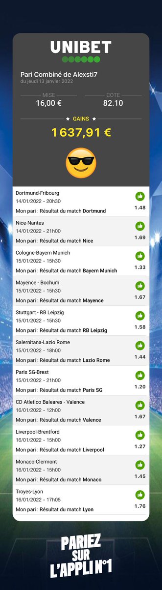 StancyVeloce's tweet photo. Merci ⁦@UnibetFrance⁩ ✌🏼 https://t.co/9lq1TNWVSk