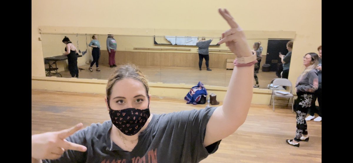 kbrookejerome's tweet photo. Portrait: displaying appropriate “it’s time to run and film the piece at the end of rehearsal” vibes https://t.co/hWJjwbbHrx