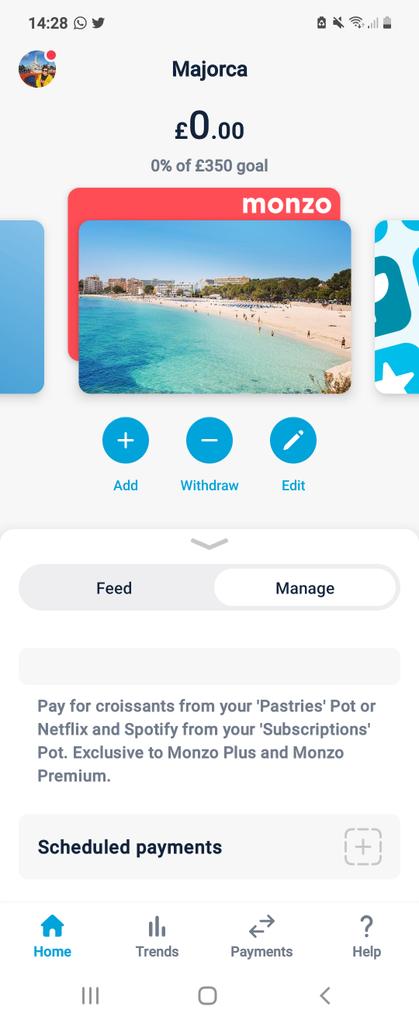 kim_n89's tweet photo. @monzo #MonzoTopUpMyPot holiday in April and could do with some sangria money! https://t.co/f11CR8ISxp