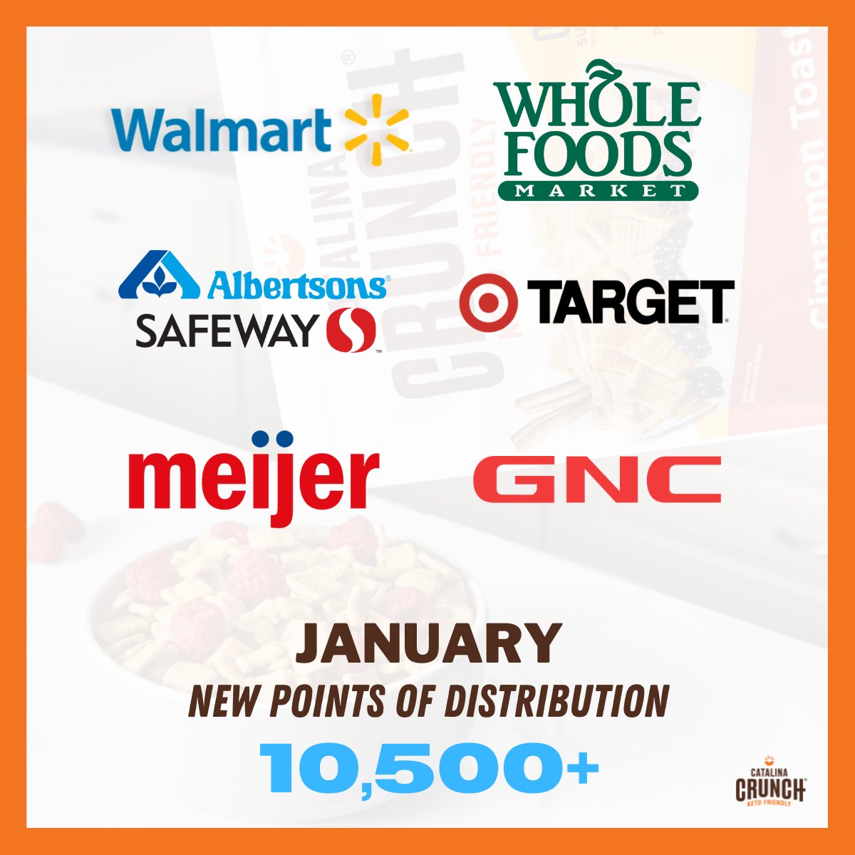 Joel Warady (@joelwarady) on Twitter photo No hyperbole, no pronouncements re: going to the moon, just diligent & strategically executed hard work delivered by a collaborative <a href="/CatalinaCrunch/">Catalina Crunch</a> Sales & Marketing team. 10,500+ NEW POINTS OF DISTRIBUTION in January alone! Excellent work by an excellent team. No hyperbole, no pronouncements re: going to the moon, just diligent & strategically executed hard work delivered by a collaborative <a href="/CatalinaCrunch/">Catalina Crunch</a> Sales & Marketing team. 10,500+ NEW POINTS OF DISTRIBUTION in January alone! Excellent work by an excellent team.