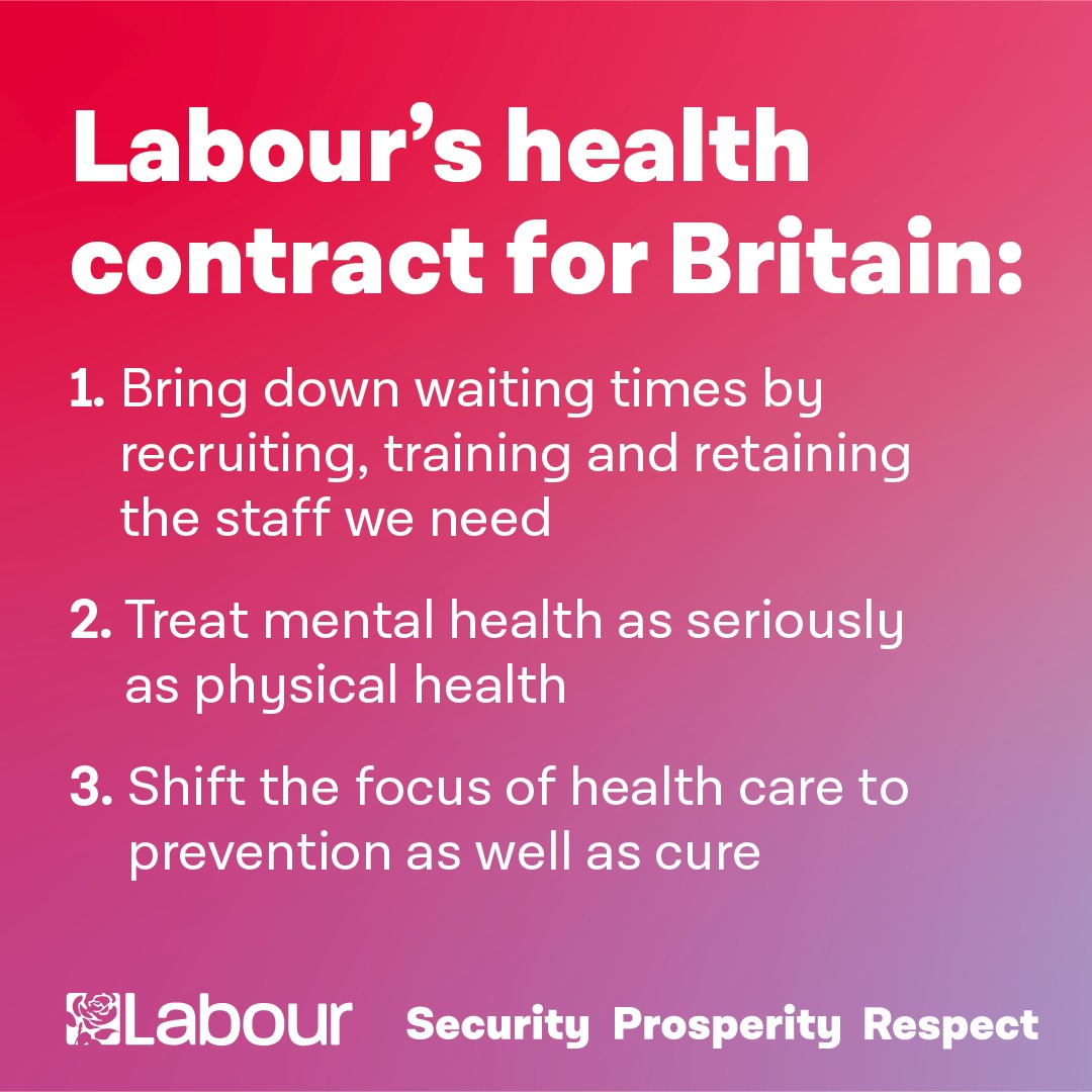 It's shameful that today, under the Conservative's watch, NHS waiting lists are the highest since records began. The Conservatives have shown they can’t secure our health care system for the future. Labour founded our NHS. Only Labour can reform and renew it. Here’s how.