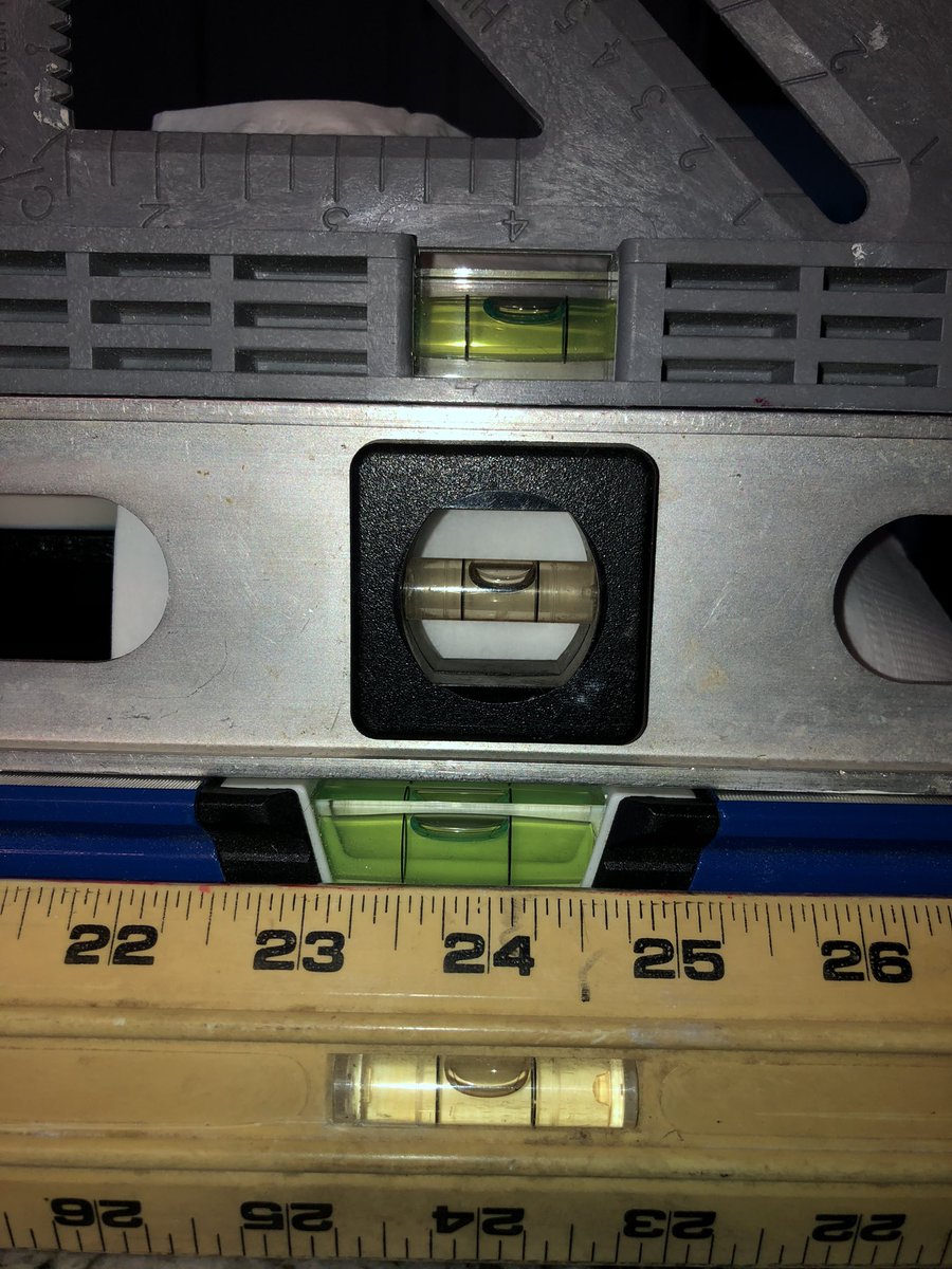 tucker_N_roll's tweet image. #LevelHeaded
The shelves I built are not level…close but not precise.

This explains a lot!
The "square level" (on top) I bought at Lowes is not level.

Guess measure twice should have a deeper understanding…measure with more than one standard.

Like advice/Life

#EDSEFS