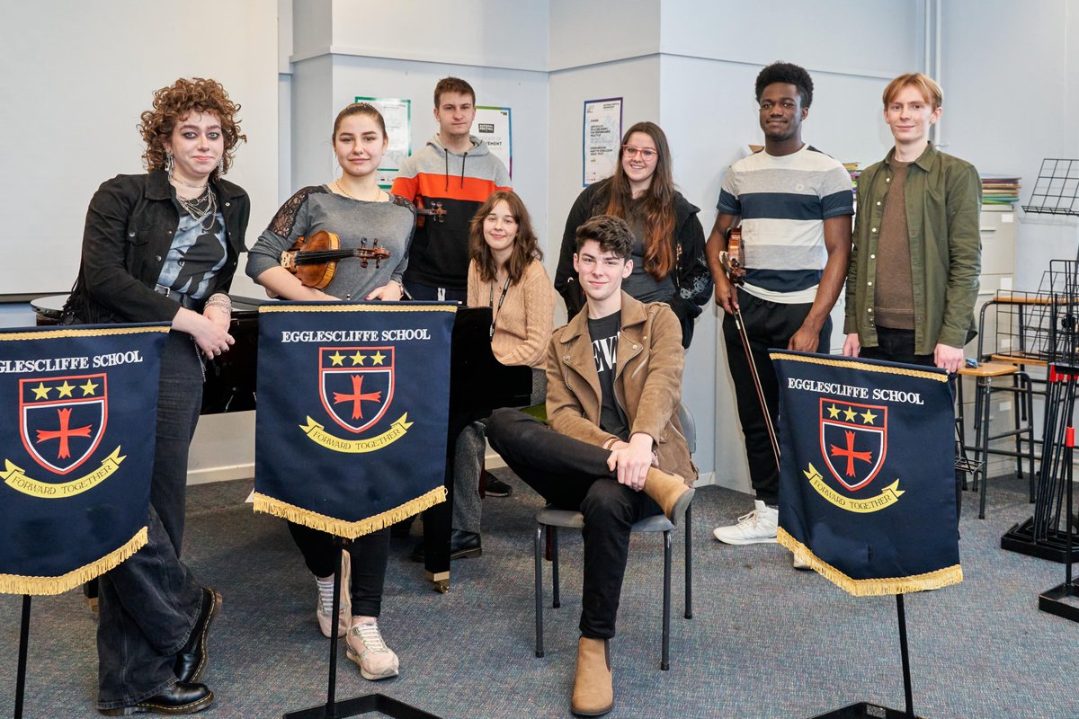 EgglescliffeSCH's tweet photo. Egglescliffe School music students were celebrating today as a record number obtained offers and scholarships from some of the UK’s leading Conservatoires and Universities. 👏🎉 https://t.co/N9iZlhDa9Z