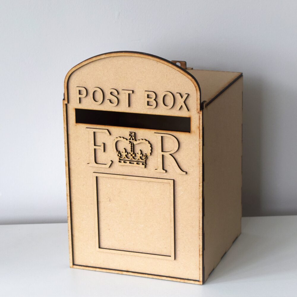 #Box #Guest #GuestBook #LaserCutPostBox #MDF #Post #PostBox #Wedding Wedding Post Box, unpainted, MDF, royal mail, for cards, flat pack, laserarts.co.uk/product/weddin…