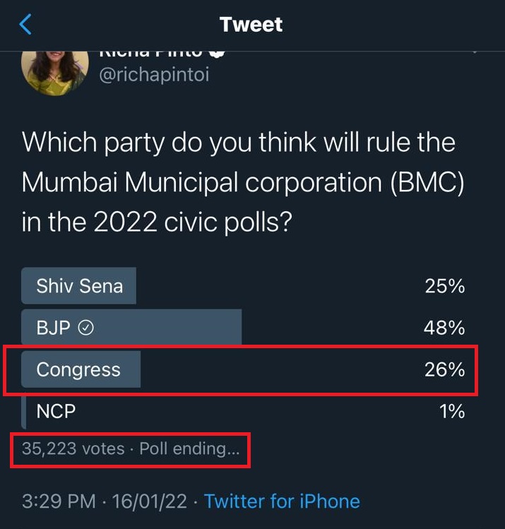 Krunal_Goda's tweet photo. Exposing Congress:

Congress had 26% votes of 35k i.e. approx 9200 votes in last 1 Minute of Voting

When final results came it became 61% of 75k votes i.e. approx 44.5K votes

35K votes added at last moment

Congress call it Miracle But in IT terms it's called Bogus Voting https://t.co/swWCTrr8rs