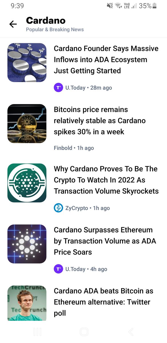 Lots of positive coverage of cardano today! Crypto media now picking up the development trend after today's price spike!