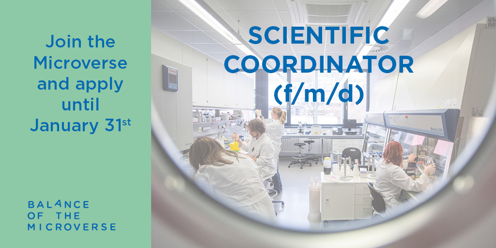 microverse_exc's tweet photo. Starting the new year with a great #jobopportunity for you!💫
Join our team at the Microverse Cluster as Scientific Coordinator 🔬🧪📎
⏰Apply by January 31st
Learn more ➡️ https://t.co/sHgWkTuIWv
#jobsinscience #joinourteam #microbialbalance https://t.co/LQCVM9bo69