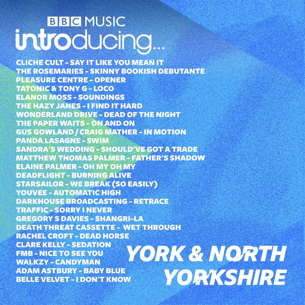JerichoKeys's tweet photo. BBC Music Introducing in York &amp; North Yorkshire on @BBCYork 📻🎙🎺

Listen back to Saturdays show where we played all these superb songs. 

https://t.co/Xj3zPleQi3

Heard something you like? Let the artists know. It goes a long way⚡️⚡️ https://t.co/Z4Gd3JfGMB