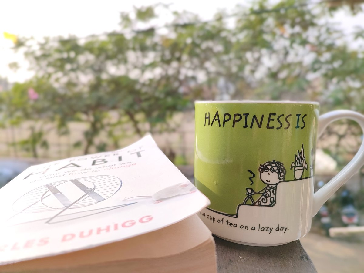 Cup of Tea + book + balcony. 😍 this is deadly combination for holiday..