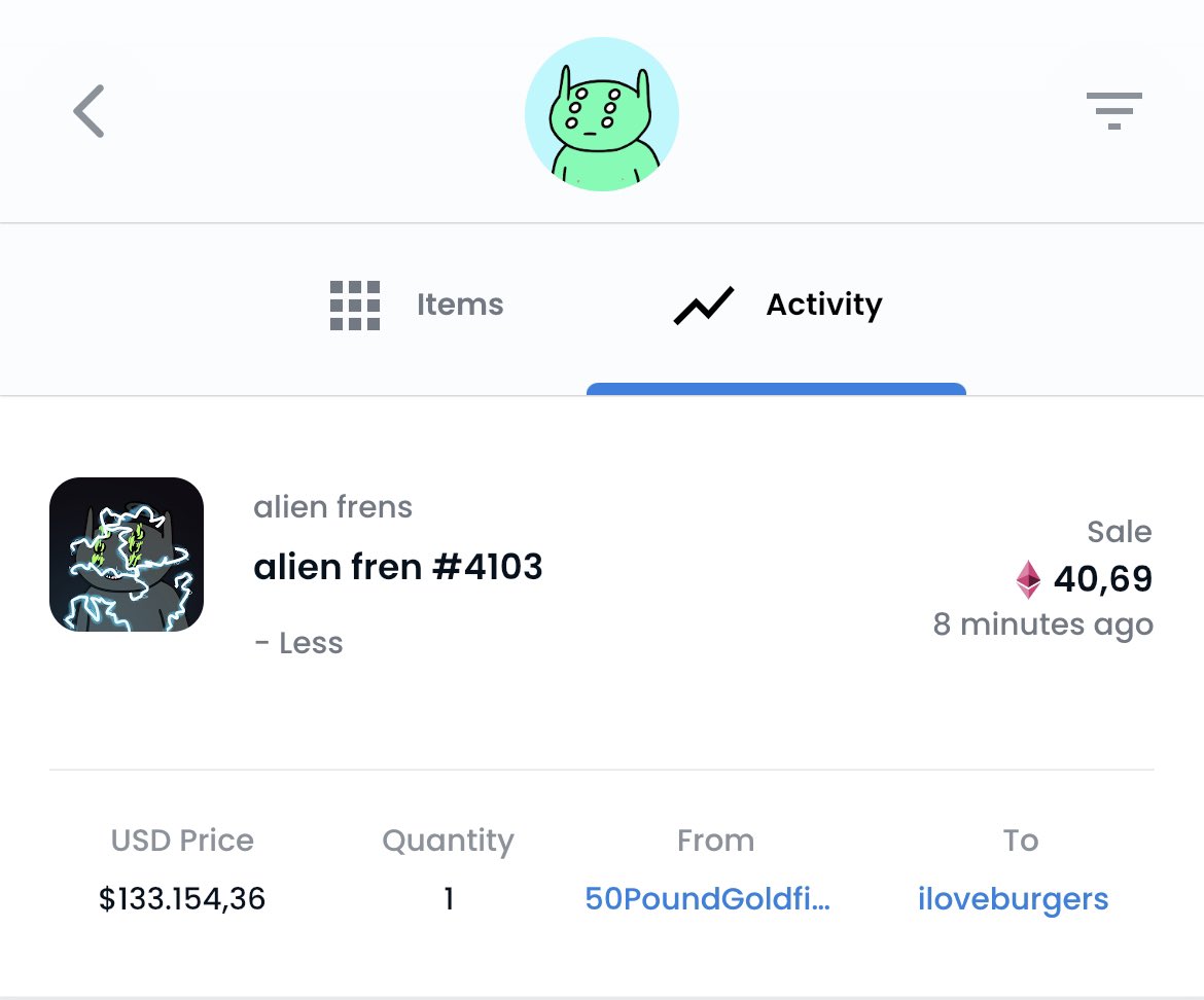 anziano_eth's tweet photo. 40 eth sale, probably nothing 

@alienfrens https://t.co/dddjyHxS0L