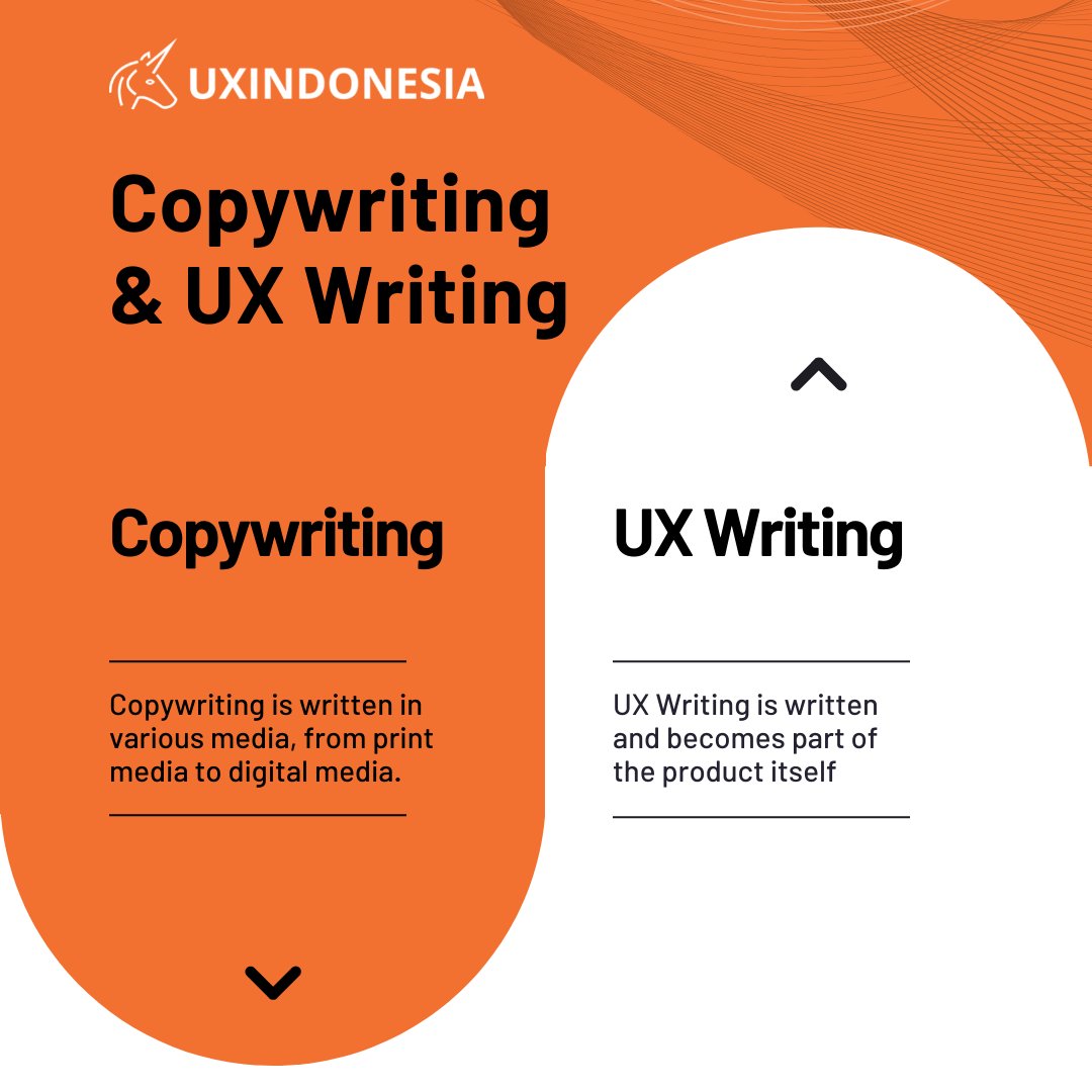 indonesia_ux's tweet photo. Tahukah Anda perbedaan antara Copywriting dan UX Writing?
Baca penjelasannya di https://t.co/usnJ211STI
Tertarik untuk belajar UX Writing di UX Indonesia?
Dapatkan aksesk ke info lengkapnya di https://t.co/9Rgp5A7BDq
#uxindo #cxinsight https://t.co/H8oco2QE1n