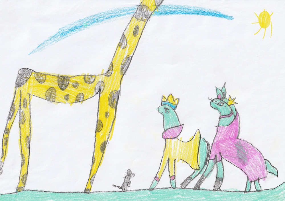 InnocentArtNFT's tweet photo. Some giraffes are just too tall to fit in my drawings 🤠👢🦒 https://t.co/KxDMsubvqO
