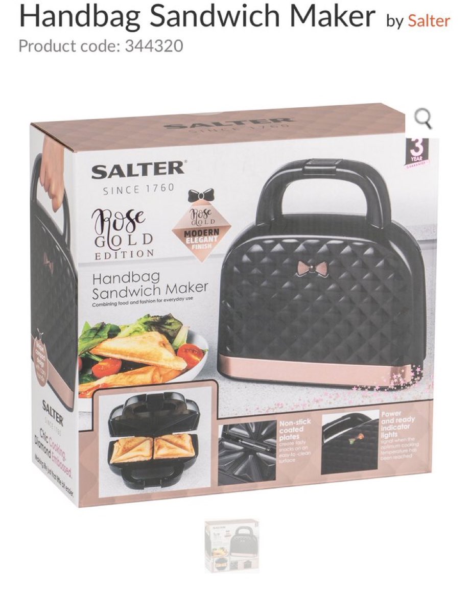 Salter Handbag Style Sandwich Toastie Maker