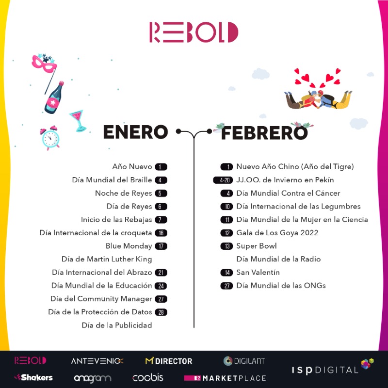 LETSREBOLD's tweet photo. ¿Has aprovechado el #BlueMonday para impactar a tus usuarios con una campaña temática? 💙
Si la respuesta es no, ¡tranquilo! Quedan muchas fechas clave a las que sacar partido durante este año 👏 Consúltalas en nuestro #CalendariodeMarketing que puedes ver completo en el link  👇