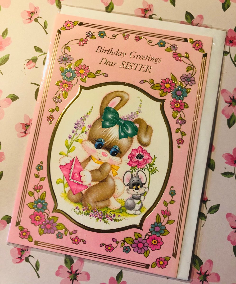 WatsonsVintage's tweet photo. Just £3.00 each for these ADORABLE cards in my #etsyshop : RARE Beautiful Circa 1970s Vintage/Retro Unused 'Birthday Greetings Dear Sister' - Super Cute/Retro Rabbit & Mouse Design #SweetVerse https://t.co/z86LfeAqrp #Rare #1970s #SisterBirthdayCard #CuteRabbitDesign #Kitsch https://t.co/ZZcPL7ViUn