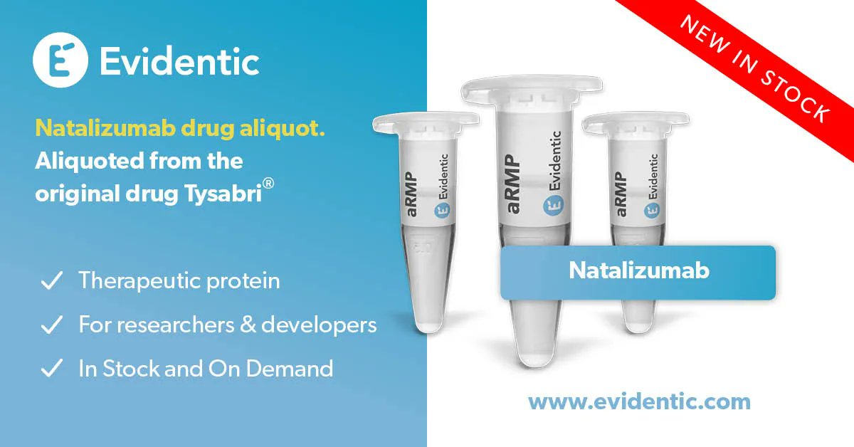 Evidentic_'s tweet photo. At Evidentic, we are always expanding our portfolio to fulfil the needs of your research projects. Natalizumab (https://t.co/77n1mpVn33) is our newest product in stock. We look forward to helping you reach your goals!

#cgm4rnd #mabs #natalizumab #researchforabetterworld https://t.co/zP7RSNKciN