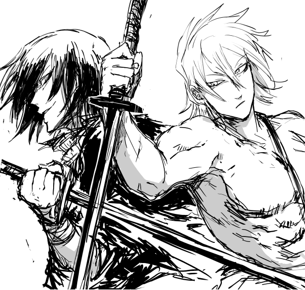 描いたイラストあさってたらかっこつけたのでてきたので茶化した 