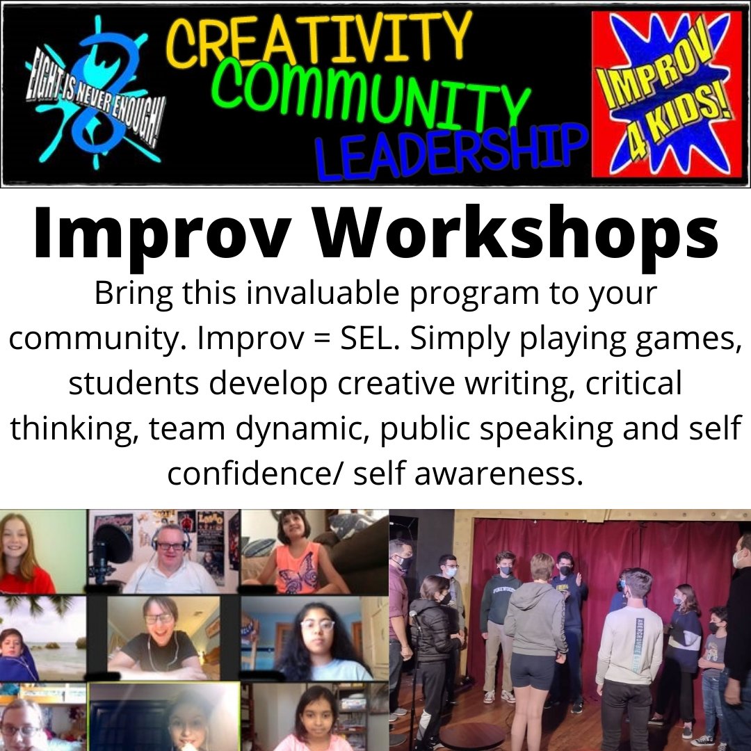 eightimprov's tweet photo. Comedy Classes for kids/teens
-Mondays 5pm Online
-Saturdays 10am Times Square
-16+ can join adult sessions

https://t.co/ILvage8viH is now home if the original @improv4kids

#ImprovComedy
#kids #teens
#comedy #class
#professional #virtual #online https://t.co/zlbiEHp35P