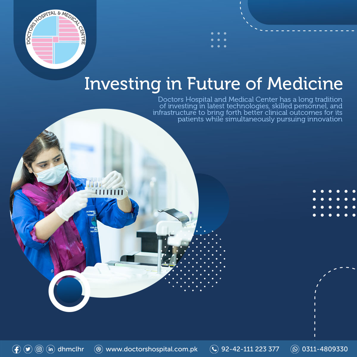 dhmclhr's tweet photo. Investing in Future of Medicine
#dhmc #doctorshospital #care #compassion #hospital #health #medical #future #Innovation #medicaltechnology https://t.co/RwtZy8Emau