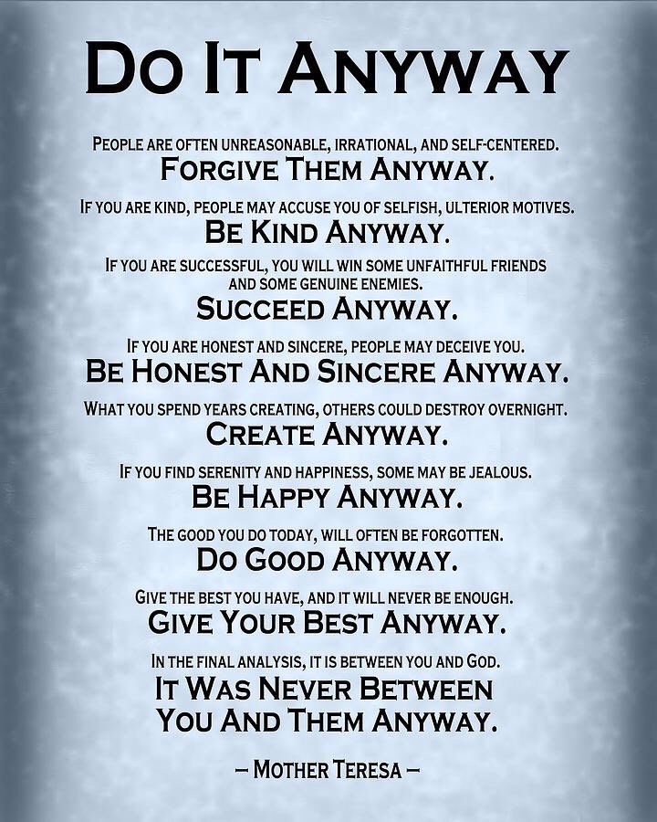 DrShannaJ's tweet photo. Mother Teresa has some good reminders for us during this time 🍎 https://t.co/Ap37RrZf26