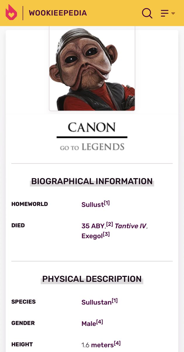 TheFalconPR's tweet photo. @Nien_Nunb Pretty sure 1.6m ain’t 6’1”. Time to update Wookieepedia.

https://t.co/B9zLzJckVH https://t.co/dpnJ46QkYs