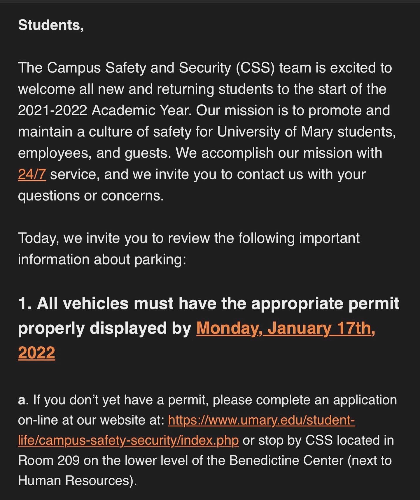 UMary Campus Safety Security (UMaryCSS) / Twitter