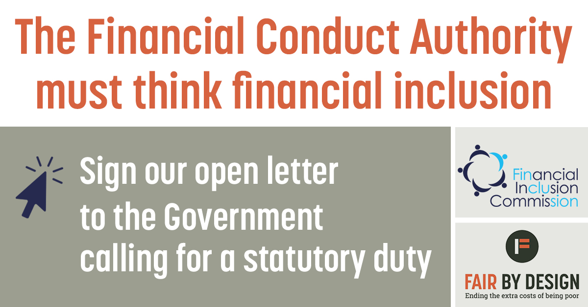 Today, as people wake up to post-Christmas debt, our campaign with <a href="/UKFinclusion/">Financial Inclusion Commission UK</a>  for the Government to introduce a “must have regard” to financial inclusion for <a href="/TheFCA/">Financial Conduct Authority</a> via the Future Regulatory Framework is all the more important.

fairbydesign.com/financial-incl…

#BlueMonday