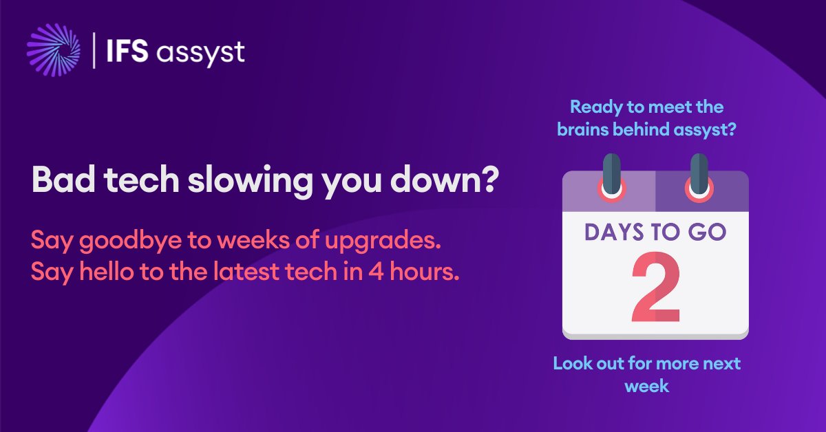 Is the complexity of a service management upgrade keeping you locked-in to an old version?
IFS assyst is designed for simple upgrades.
4 hours and it’s done. It’s that simple.
#EnterpriseServiceManagement #Automation