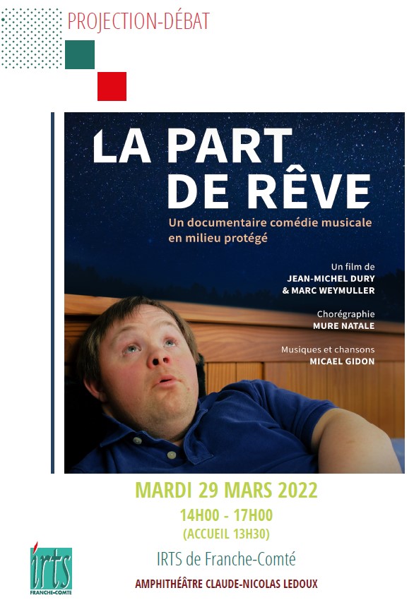 URIOPSS_BFC's tweet photo. La part de rêve !
Venez découvrir le documentaire comédie musicale en milieu protégé le 29 mars 2022 !
En savoir plus : https://t.co/bDp4uOmfl2
#handicap #insertion #comediemusicale #documentaire #irts #ESAT #joncy #fermedelaguye #bourgognefranchecomte #saoneetloire https://t.co/aUnObTyEXr