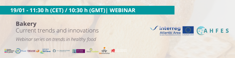 All you would like to know about #bakery- 
What are the #consumer trends? 
What are the opportunities?
What are the main innovations? 
Click here to register for the #AHFES webinar 

docs.google.com/forms/d/e/1FAI…

 #AtlanticArea #Interreg #MadeWithInterreg #WeareAtlantic