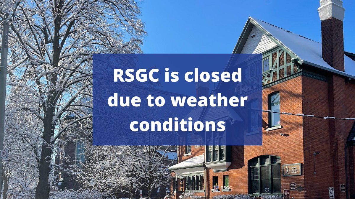 RSGC is closed today due to weather conditions. Students should put away their technology, go outside and play in the snow. Please help shovel for your family and neighbours, make a call to someone who might need it, help out at home and have fun.
