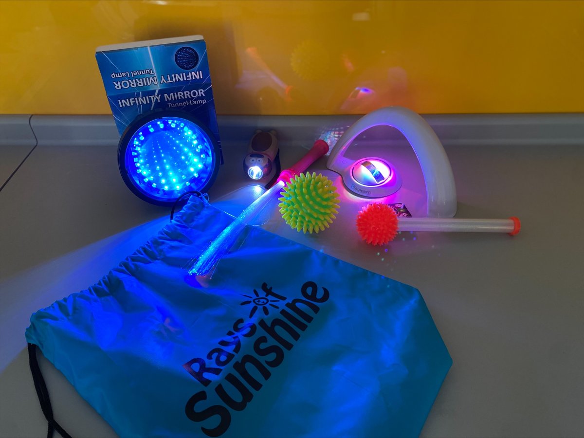 CbitHelen's tweet photo. I would just like to thank "Rays of Sunshine" 
I made an application for one of their "sensory bags" a few months ago for the Occupational Therapy dept to use with the ABI patients at Alder Hey Children's hospital. This arrived last Thursday!! The team at AH are delighted as am I https://t.co/OJGVLMaKcY