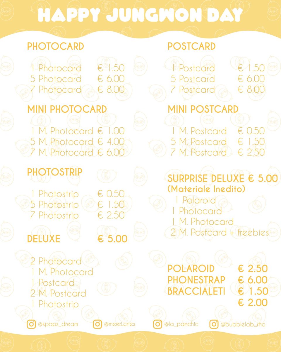 Kpops_Dream's tweet photo. 💛 EVENTO JUNGWON 💛

📍Via Giacomo Matteotti 60, Rho (Mi)

🗓 Sabato 5 e Domenica 6 febbraio dalle 15:00 alle 18:00

🎁 Con l'acquisto di un BUBBLE TEA in omaggio un Cup Sleeve personalizzato per l'evento, un banner e una photocard.

#ENHYPEN #JUNGWON #happyjungwonday https://t.co/4q3X3NC5Ip