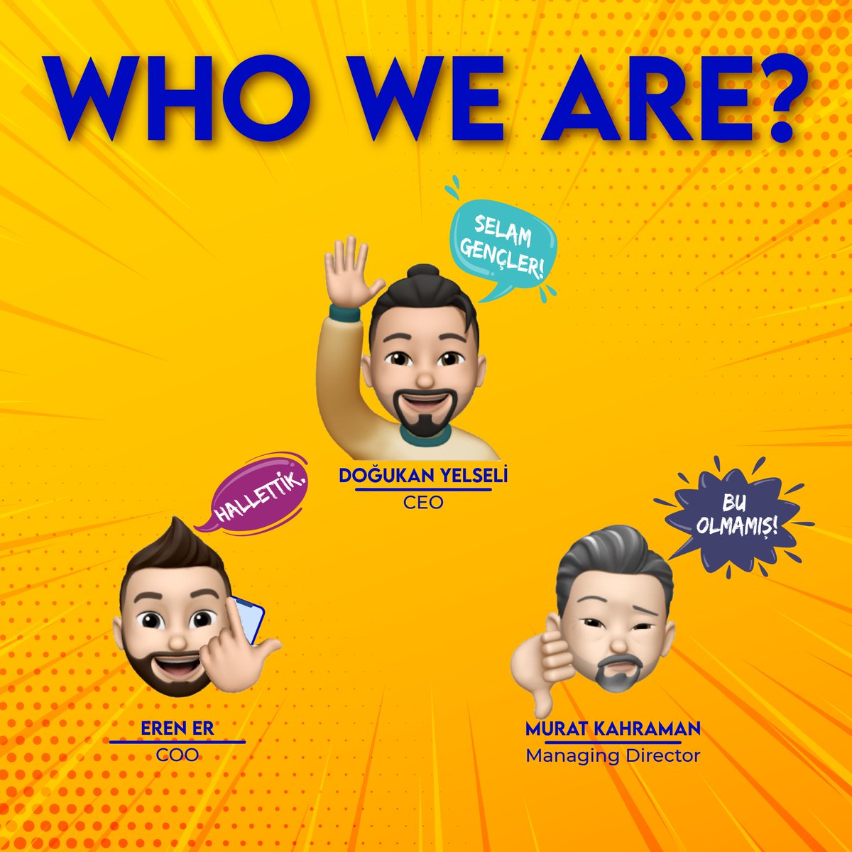 wearehigames's tweet photo. BİZ KİMİZ?

Eğlenceli ekibimizi bir de memoji olarak tanıyın! Biz yaparken çok eğlendik. 🥳🥳

#memoji #teamo #team #fun #guys #working #love #instagram #family #friends #happy #game #pictureoftheday #smile #teambuilding #together https://t.co/v3mIIQw8jh