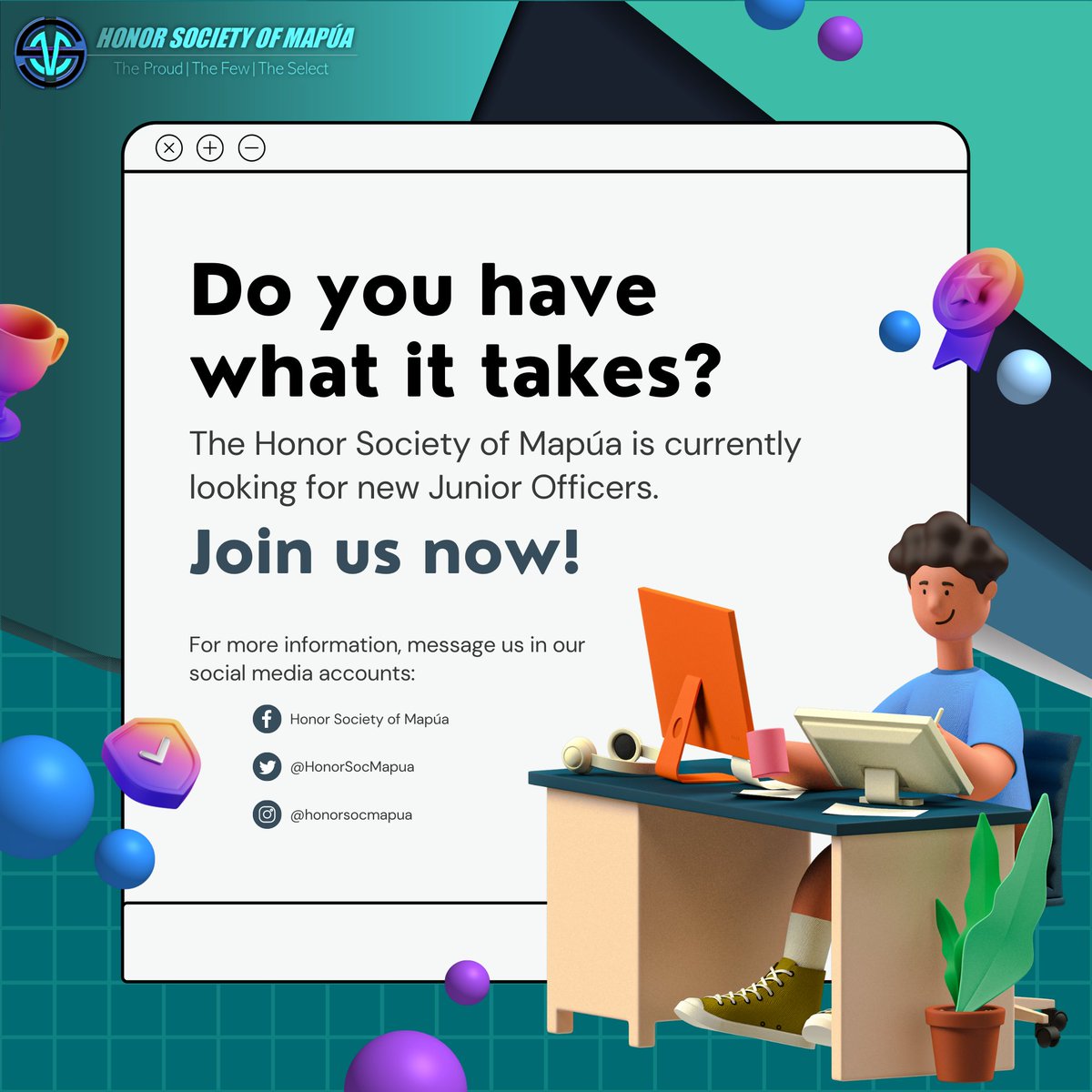 HonorSocMapua's tweet photo. 𝗚𝗔𝗧𝗛𝗘𝗥𝗜𝗡𝗚 𝗧𝗛𝗘 𝗕𝗘𝗦𝗧.

Finally! We are now accepting junior officers via this link:

https://t.co/tIg8DIvEWh

Nurture the leadership skills within you and be part of the PROUD. the FEW. the SELECT.

Viva Eta Sigma Mu! 💙

#HSMJuniorOfficers2022 https://t.co/tkRZydVoQx
