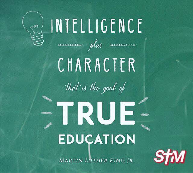 stmschoolatown's tweet image. “The function of education is to teach one to think intensively and to think critically. Intelligence plus character – that is the goal of true education.” - Dr. Martin Luther King Jr. #MLKday #Ihaveadream #theSTMdifference ❤️🖤