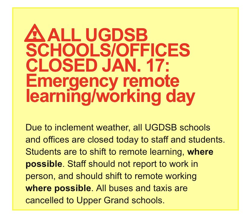 School closed to in person learning