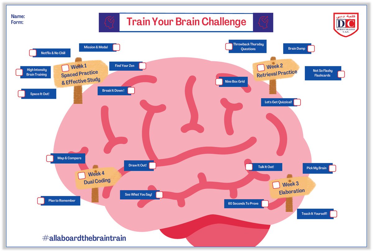 DColLearning's tweet image. As part of the 'Train Your Brain Challenge' we've launched our FIRST EVER student-led learning platform! Full of practical strategies &amp;amp; tips on effective study and the Science of Learning 💪🧠  #studentledlearning #allaboardthebraintrain #TheScienceofLearning #reviseandretrieve