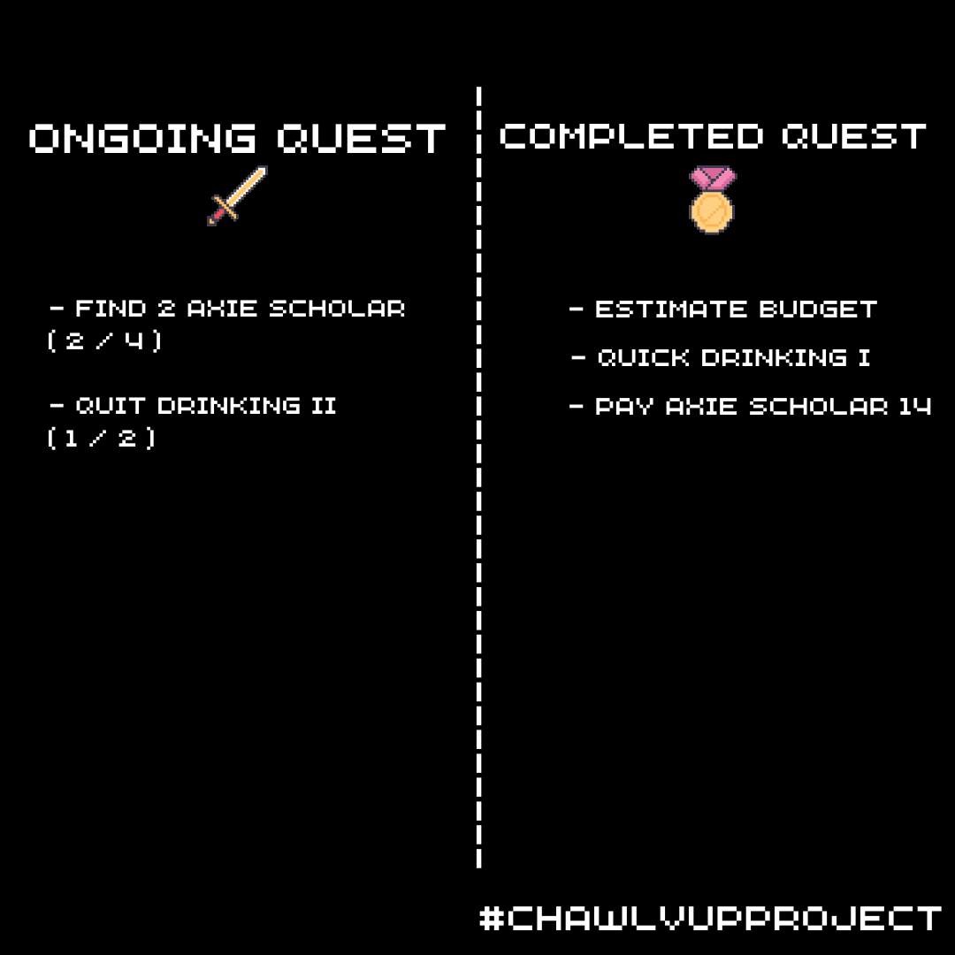 chawlvup's tweet photo. LV Up!!
I am really enjoy this project. Cant wait to complete more quest

#CHAWLVUPPROJECT
#AxieInfinity #AxieScholarship https://t.co/fvoKut6Nca