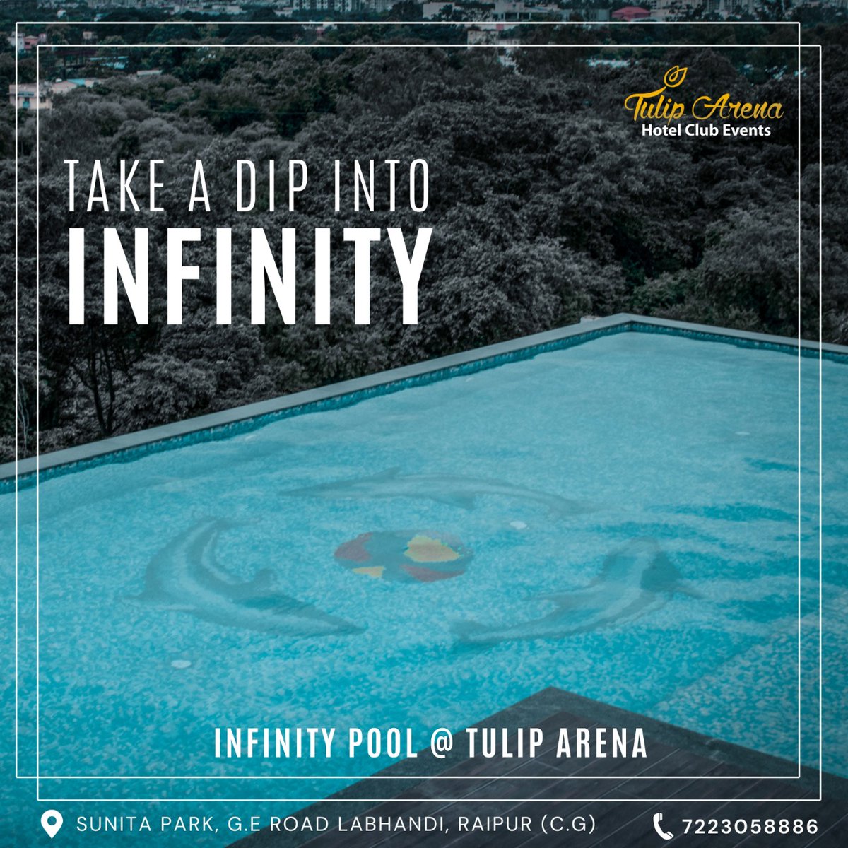 TulipArena's tweet photo. Enjoy Your stay at @TulipArena 
The unique, beautiful venue in the heart of downtown has everything you need to host your next vacation.
For More Details Call: 𝟳𝟮𝟮𝟯𝟬𝟱𝟴𝟴𝟴𝟲
#tuliparena #tuliparenaraipur #hoteltuliparena #hotel #pool #Raipur https://t.co/27ZFqcgpv7