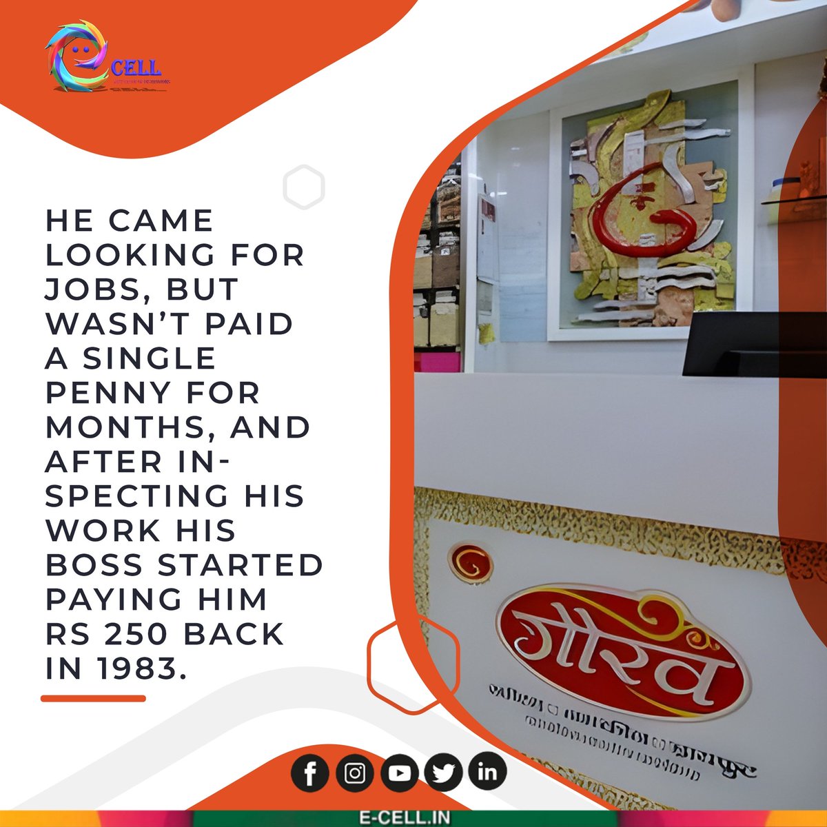 KietEcell's tweet photo. “Anything is achievable. Be positive, be enthusiastic, and project confidence.”
- Sarah Doukas
Started from Rs. 35 in his pocket, Veeral Patel is one such entrepreneur whose story inspires many young minds. Readout to find more!
#entrepreneur #ecell #Ghaziabad #startup #ecellkiet https://t.co/dzPOBAuwCM